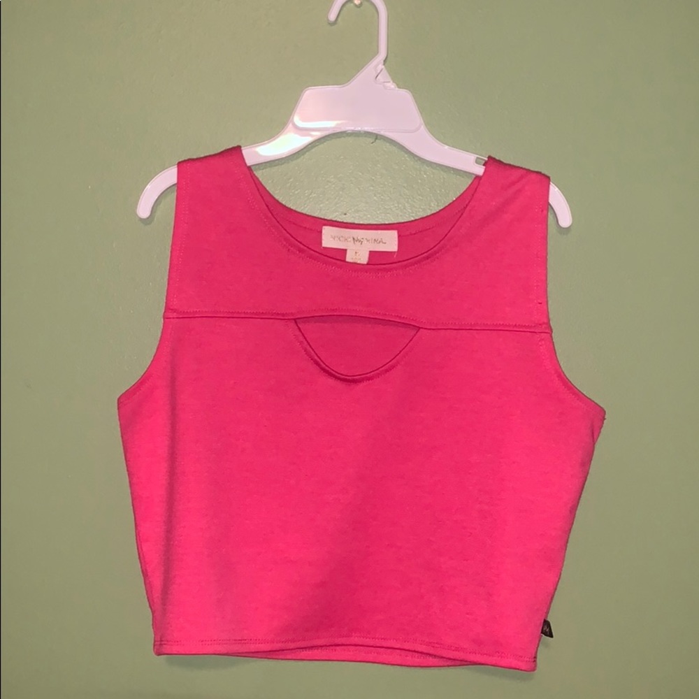 !!DISCONTINUED!! NIKI MINAJ PINK KEYHOLE CROP TOP
